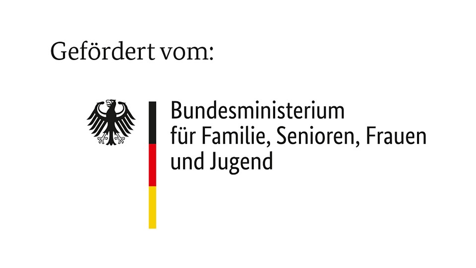 Logo: Gefördert vom Bundesministerium für Familie, Senioren, Frauen und Jugend